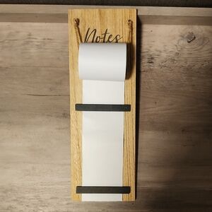 Wooden Note Holder with Paper Roll